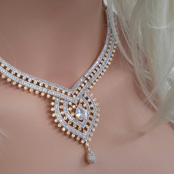 NWT Cubic Zirconia Necklace Set - Picture 2 of 8